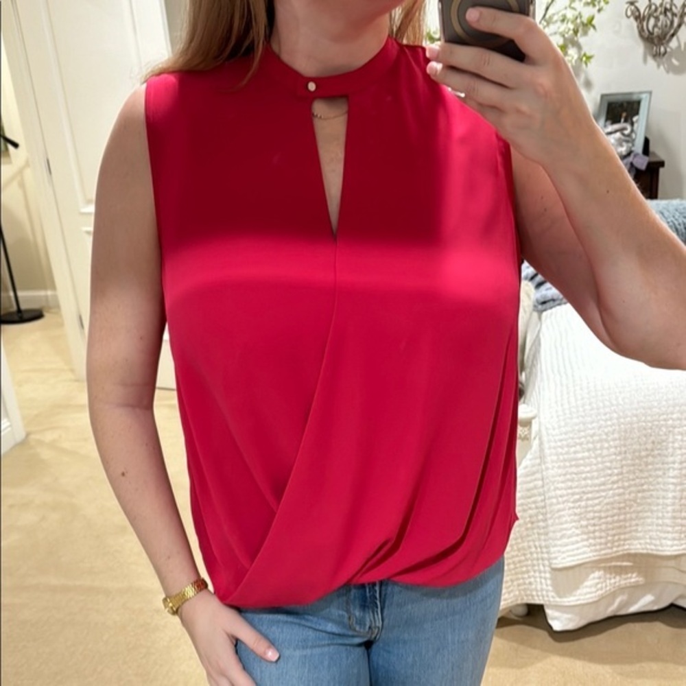 Elegant Red Sleeveless Women's Top